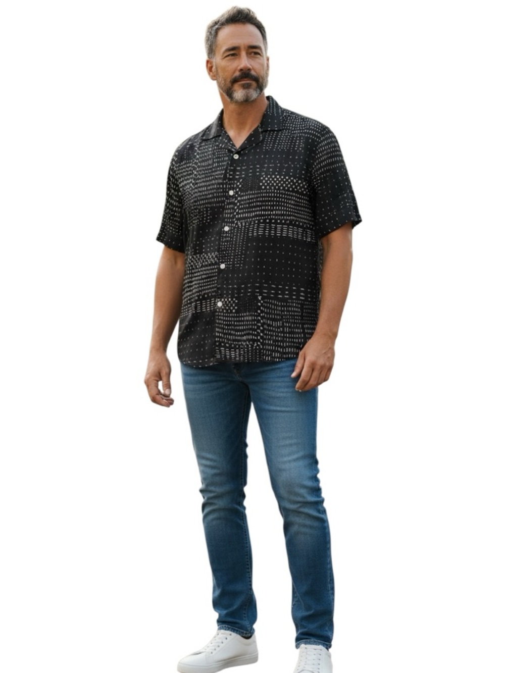 Zara Short Sleeve Button Down Shirt black size M